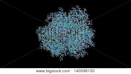 Hemoglobin or haemoglobin is the iron-containing oxygen-transport metalloprotein in the red blood cells of all vertebrates as well as the tissues of some invertebrates. 3d illustration