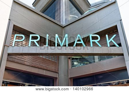 LONDON - JULY 1 2014. Primark store in London on July 1 2014. Primark is an Irish clothing retailer operating in Austria Belgium Germany Ireland Portugal Spain the Netherlands and the UK.