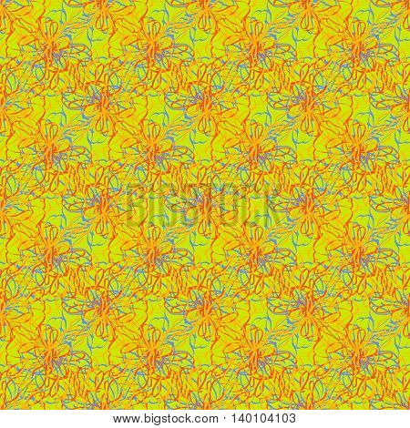 Colorful seamless pattern of twisted threads and lines.