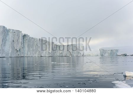 Glaciers are on the arctic ocean to Ilulissat fjord in Greenland