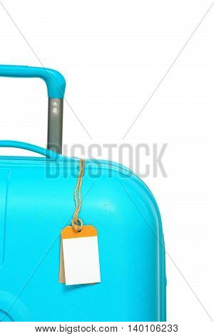 The modern large suitcase on a white background