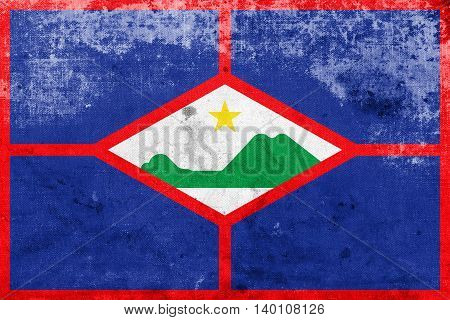 Flag Of Sint Eustatius, Netherlands, With A Vintage And Old Look