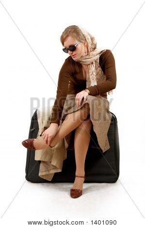 Büyük çanta ile kadın