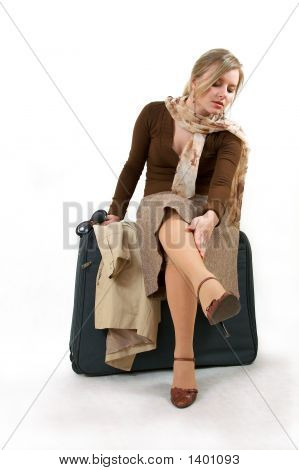 Büyük çanta ile kadın