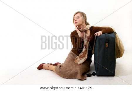 Büyük çanta ile kadın