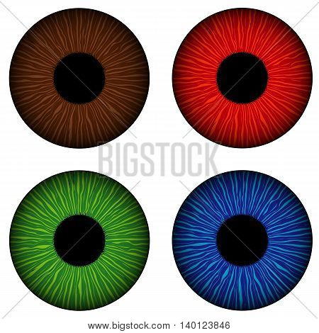 Eye Iris Brown Red Green Blue Set
