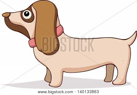 Dog. Cartoon Style Funny Animal on White Background.