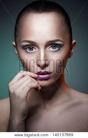 lovely makeup on face nice beautiful girl