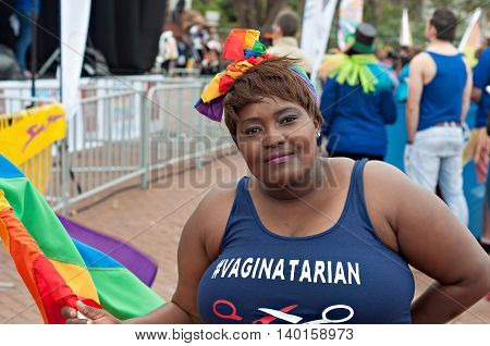 DURBAN SOUTH AFRICA - JULY 23 2016: Gay Pride celebration and parade at North Beach