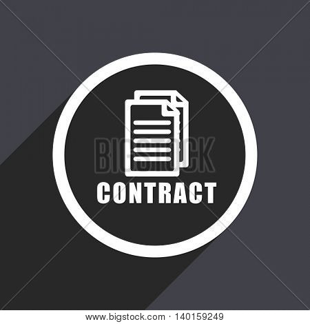 Flat design gray contract vector icon