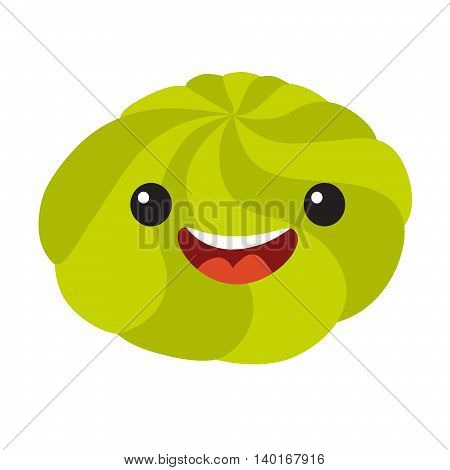Fun wasabi vector cartoon character. Cute wasabi's faces for sushi. Happy sushi characters icon vector illustration isolated on white background