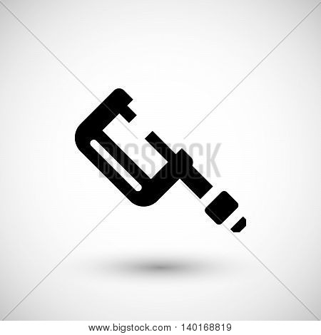 Modern micrometer icon isolated on grey. Vector illustration