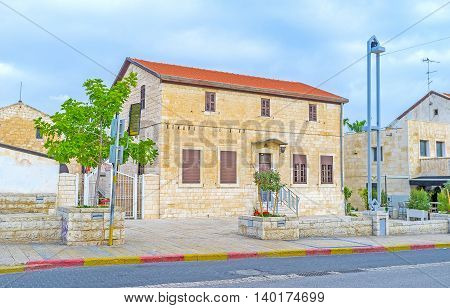 The German Colony mostly consists of small stone cottages nowadays ocupied by tourist objects Haifa Israel.