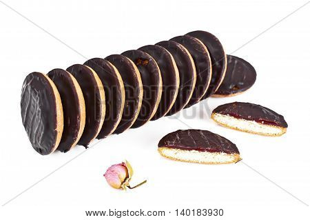 Biscuits with Jam and Chocolate Stuio Photo