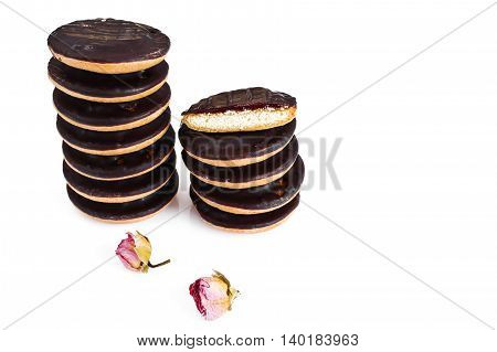 Biscuits with Jam and Chocolate Stuio Photo
