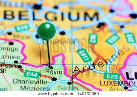 Revin pinned on a map of France