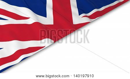 British Flag Corner Overlaid On White Background - 3D Illustration