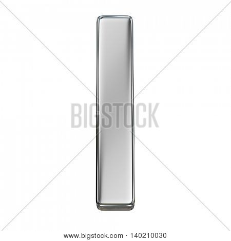 Chrome solid alphabet isolated on white - l lovercase letter