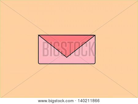 illustration depicting a colored envelope on bright background
