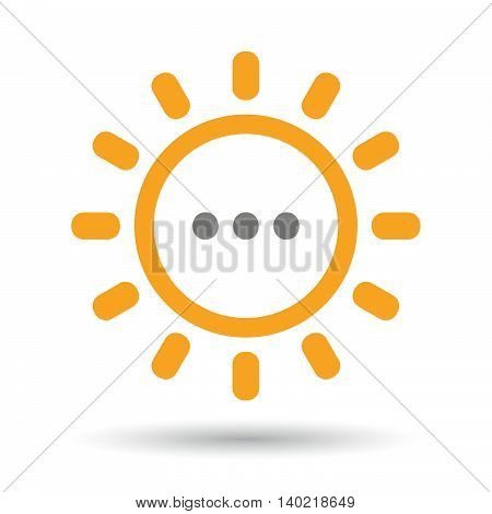 Isolated Line Art Sun Icon With  An Ellipsis Orthographic Sign