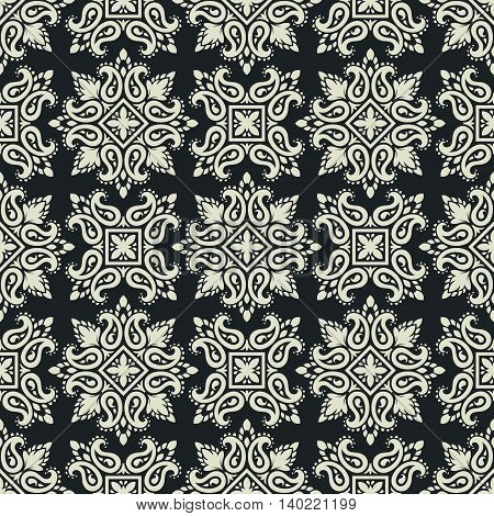 Seamless pattern based on traditional Asian elements Paisley. Boho vintage style vector background. Best motive for print on fabric or papper.