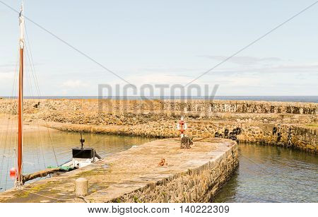 Small harbor in Portsoy North east Scotland UK