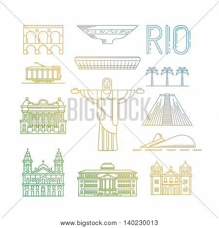 Buildings and landmarks of the Brazilian city of Rio de Janeiro.