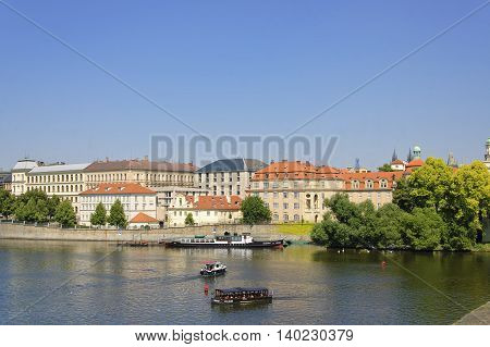 Prague Czech - 03 July 2015: Old Town and the Vltava river