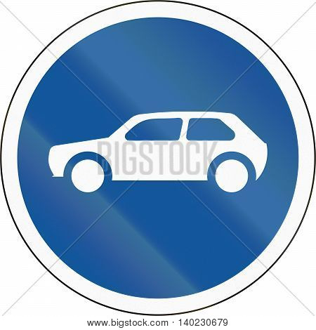 Road Sign Used In The African Country Of Botswana - Motorcars Only