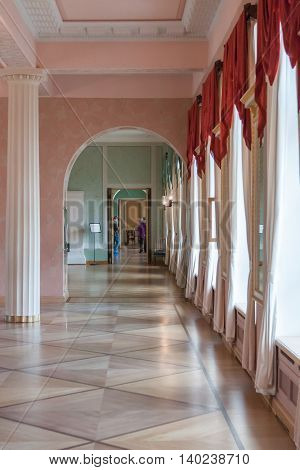 St. Petersburg, Russia-aprel 24 2016: Big Hall Lyceum In Pushkin.