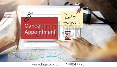 Cancel Appointment Note Calendar Planner Concept