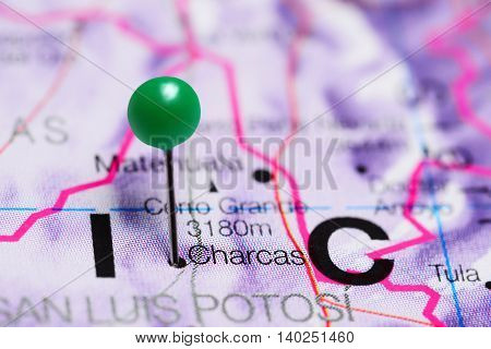 Charcas pinned on a map of Mexico