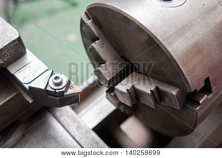 industrial boring mill cutter close up view