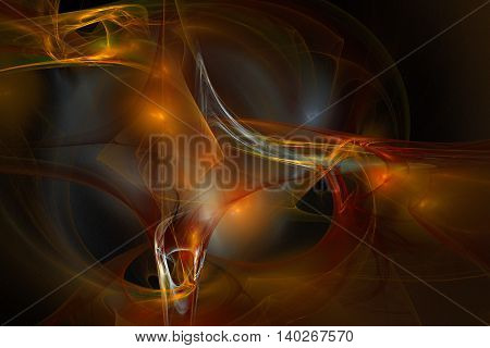 Abstract colorful fractal for background or wallpaper. prepotency of orange color