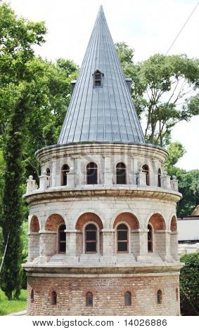 slavné středověké Galatská věž v Istanbulu, Turecko - Beyoglu okres