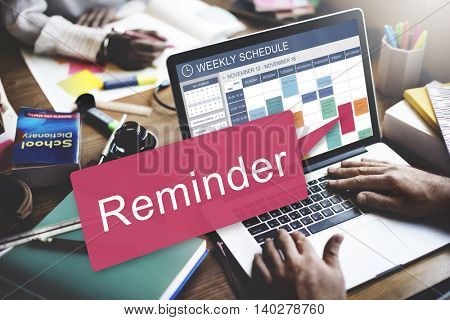 Weekly Schedule Reminder Activities Planner Concept