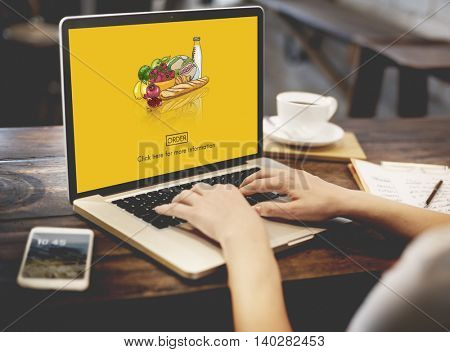 Food Products Order Online Delivery Concept