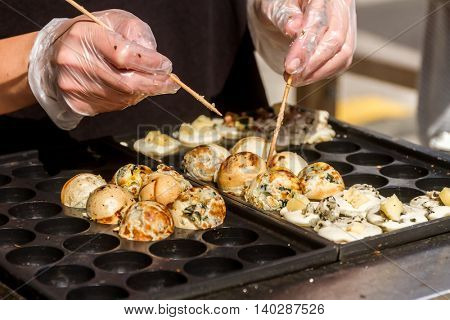 Takoyaki, ball-shaped Japanese snack