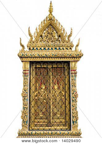 Finestra del tempio nella zona Grand palace. Bangkok, Thailandia.
