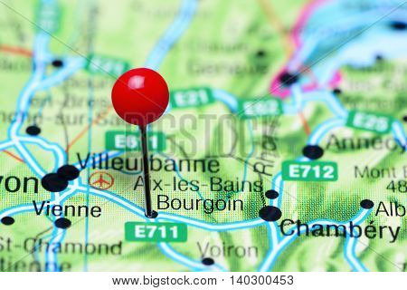 Bourgoin pinned on a map of France