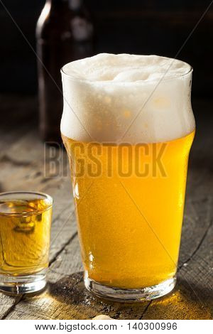 Refreshing Beer And Whiskey Shot Boilermaker