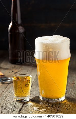 Refreshing Beer And Whiskey Shot Boilermaker