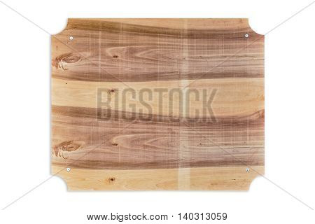 Wooden Nameboard over the White Background .