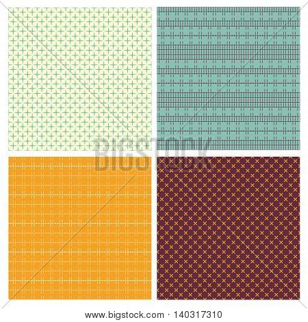 Set of 4 abstract geometrical seamless patterns. Vector Illustration