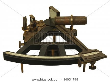 Beyaz arka plan üzerinde Vintage sextant