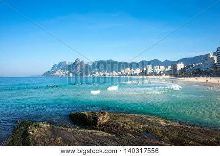 Early morning on the Ipanema beach Rio de Janeiro Brazil