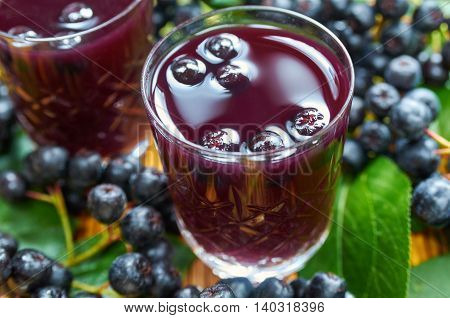 Sweet liqueur made from chokeberry and alcohol