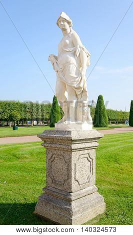 Statue in Upper Park near St.Petersburg Russia.