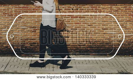 Female Streetwalk Outdoors Banner Graphic Concept