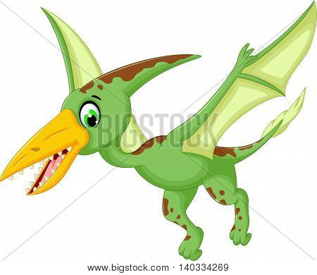 funny pterodactyl cartoon flying for you design